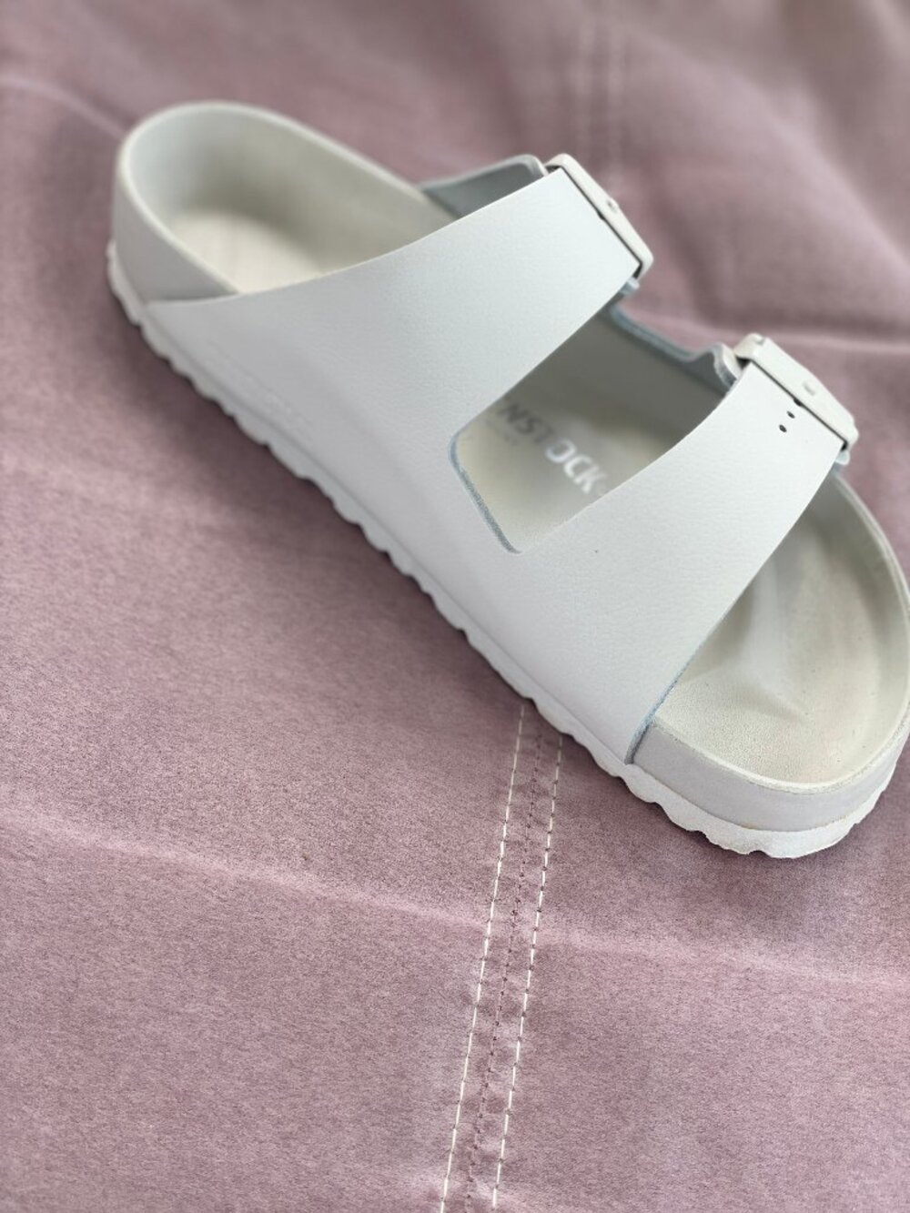 Birkenstock Arizona BS Regular Women 8 Men 6 White Leather Sandal 1026803 Unisex - Picture 6 of 13